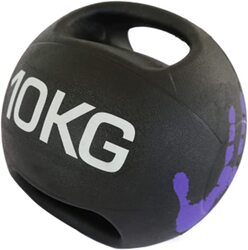 X MaxStrength Double Handle Rubber Medicine Ball Medicine Strength Exercise Ball, 10KG, Black