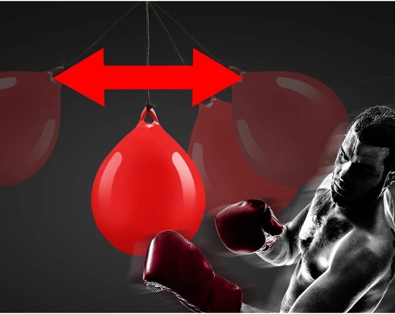 MaxStrength 22cm x 35 Filling Elastic Water Punching Bag Gym Fighting Drill Slip Ball Fitness, Red