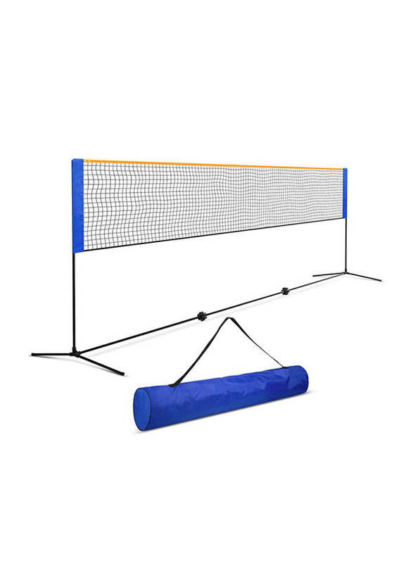 Max Strength Adjustable Height Portable Badminton Net Set, 14ft, Blue/Black