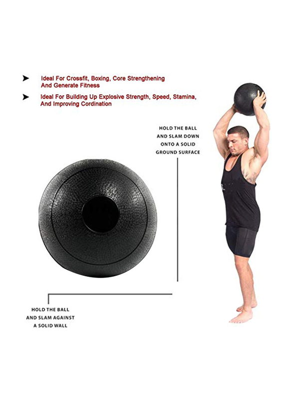 Maxstrength Medicine Slam Rubber Balls for Core Training & Cardio Workouts, 3KG, Black