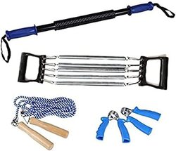 X MaxStrength 4-Way Push Up Hand Grip Press Jump Rope Gym Fitness Home Gym, Blue