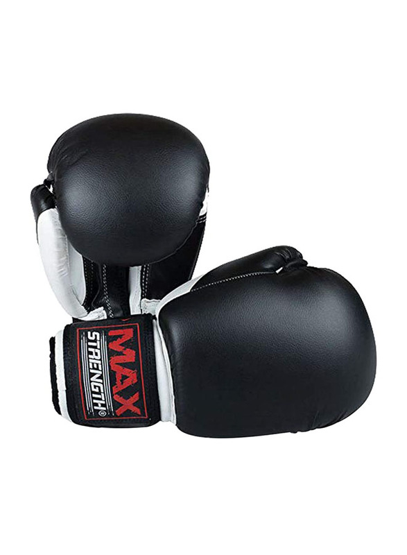 Max Strength 10-oz Boxing Gloves, Black/White