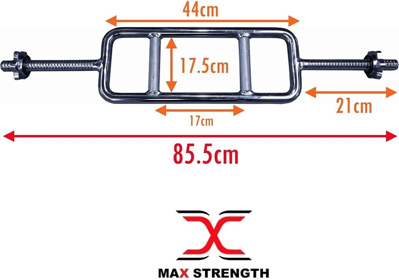 X MaxStrength Tricep Extension & Hammer Curl Bar, Silver