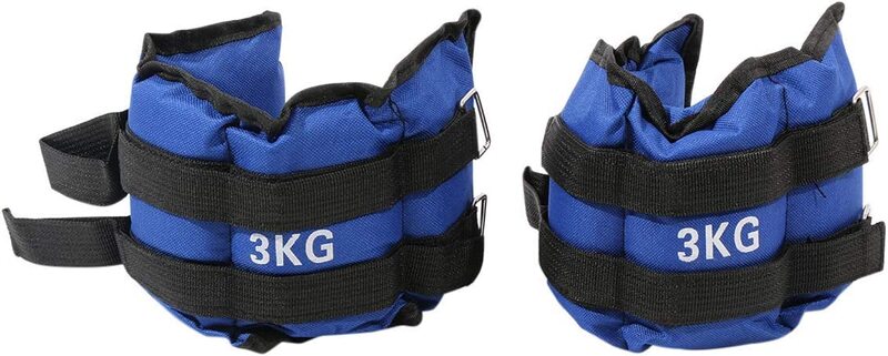 X MaxStrength Ankle & Wrist Weights Bracelet Straps, 2 x 3KG, Blue