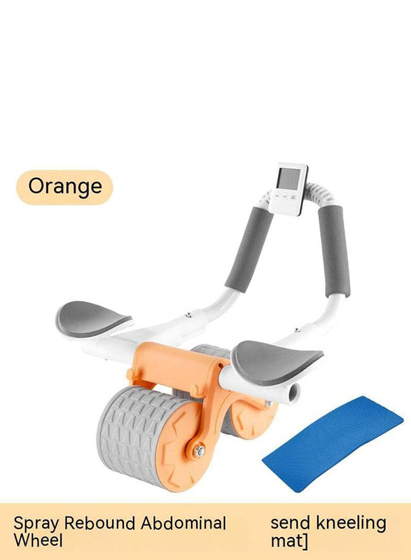 X Maxstrength Professional Ab Roller Wheel Fitness Ab Machine with Timer, Grey/Orange