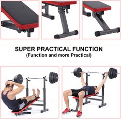 MaxStrength Adjustable Training Bench, Red/Black