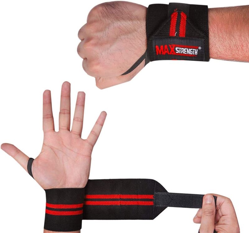 

X MaxStrength Wrist Weight Liftings Straps Bandages Weight Lifting Wrist Wraps Supports Gym Training Fist Straps, 2 Piece, Black