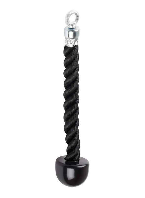 Maxstrength Pro Grip Revolving Non Slip Pull Down Handle Bar Single End Rope, Black