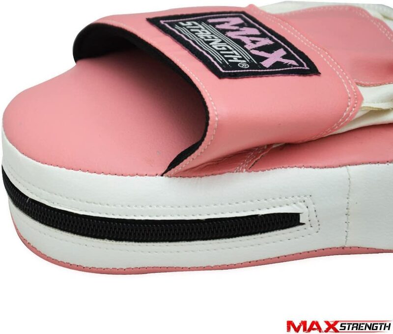 MaxStrength Standard Boxing Curved Hand Focus Pads Set, Pink/White