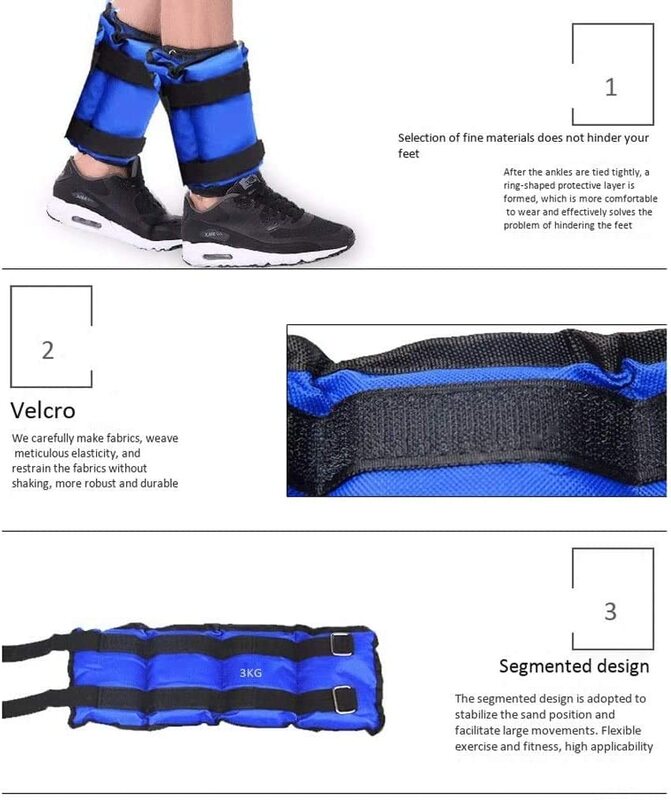X MaxStrength Ankle & Wrist Weights Bracelet Straps, 2 x 2KG, Blue