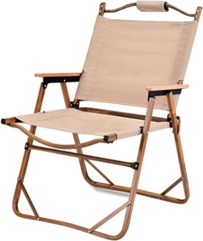 X MaxStrength Portable Outdoor Folding Camping Leisure Chair, Light Brown
