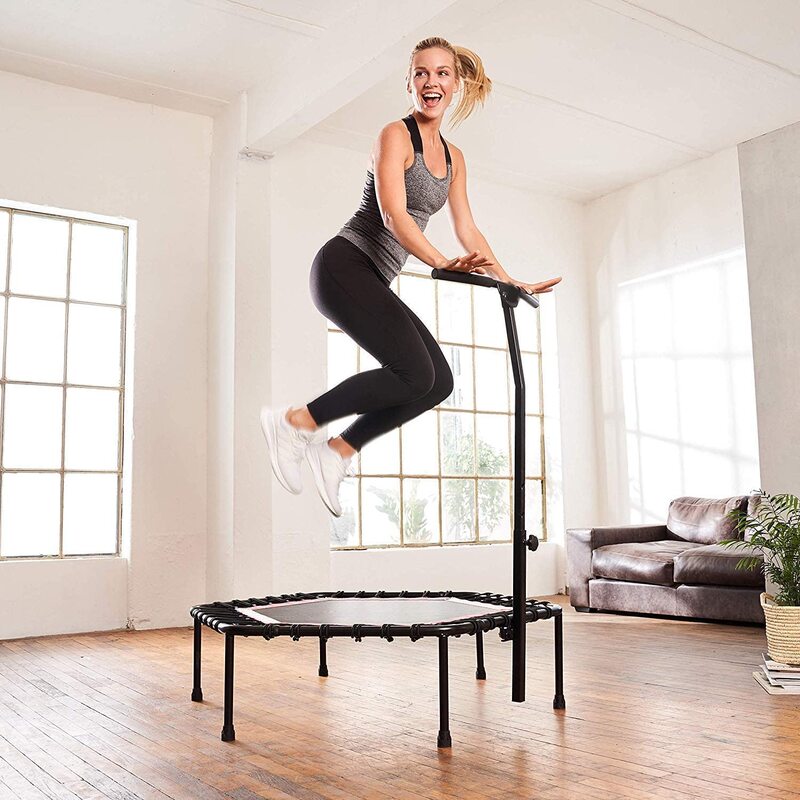 X MaxStrength Trampoline for Fitness Knuckle-Friendly Quiet Bounce Trampoline, 45 inch, Black C