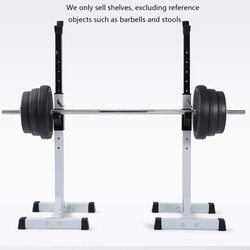 MaxStrength Squat Rack Bench Press Barbell Rack With Multifunctional Shelf, Adjustable Bracket Without Support, White