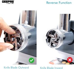 Geepas Meat grinder, Reverse function