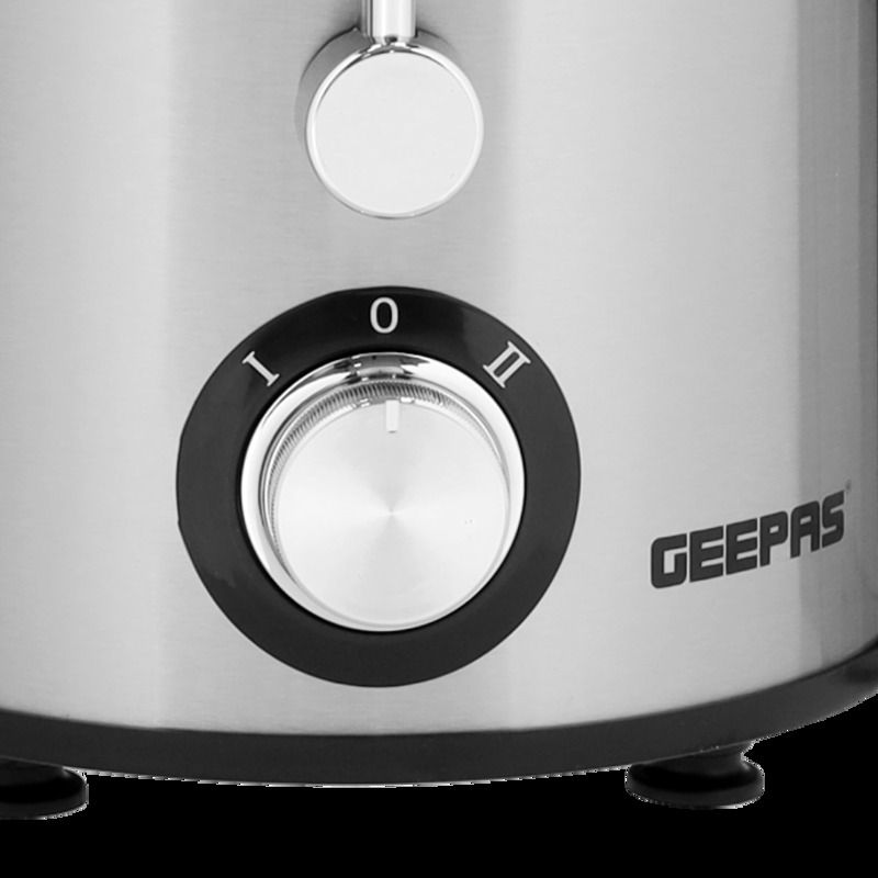 GEEPAS Juicer, Stainless steel GJE46017, 65mm Feed Tube, 1.4L Extra Large Pulp Container & 500ML Juice Cup, Overheat Protector & Double Safety Lock Device, 600W Powerful Motor 2