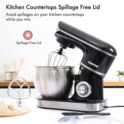 Geepas 1500W Stand Mixer With 8.5Lstainless Steel Mixing Bowl - Ideal For Bread & Dough  6 Speed With Pulse, & Eject Button  Whisk, Beaters & Dough Hook & 2 Year Warranty, Multicolor, GSM43040