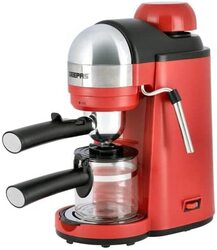 Geepas GCM41513 Espresso Coffee Maker, 0.24 Liter Capacity, Red