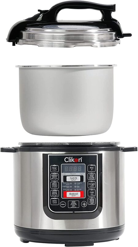 Clikon - 10 in 1 Intelligent Instant Programmable Electric Pressure Cooker, 6 Liters, 10 Built-in Smart Programs, 900 Watts, 2 Year Warranty - CK4273