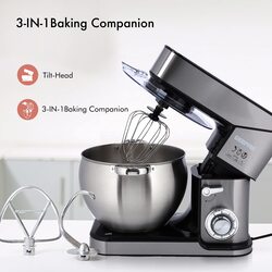 Geepas 2000W Stand Mixer 10L Stainless Steel Mixing Bowl For Bread & Dough, Tiltup Head 6 Speed With Pulse Power Indicator 2 Year Warranty, Multicolor, Gsm43041