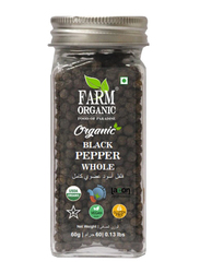Farm Organic Gluten Free Whole Black Pepper, 60g