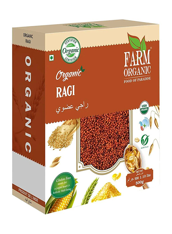 Farm Organic Gluten Free Whole Ragi, 500g