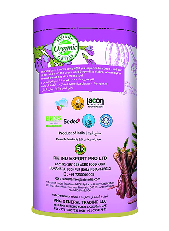 Farm Organic Gluten Free Licorice Powder (Mulethi), 100gm