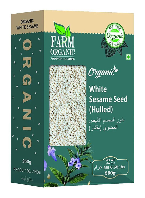 Farm Organic White Sesame Seed Hulled, 250g