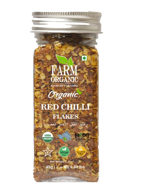 Farm Organic Gluten Free Red Chilli Flakes, 45g