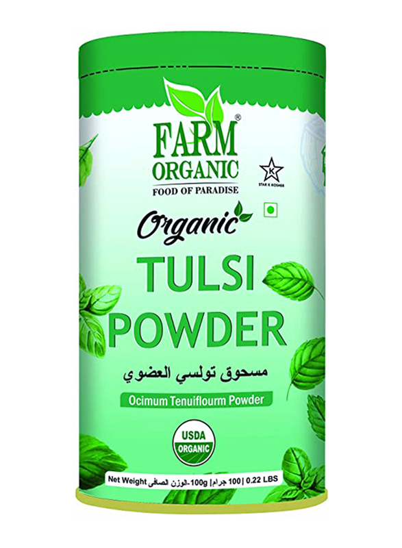 Farm Organic Gluten Free Tulsi Powder, 100gm