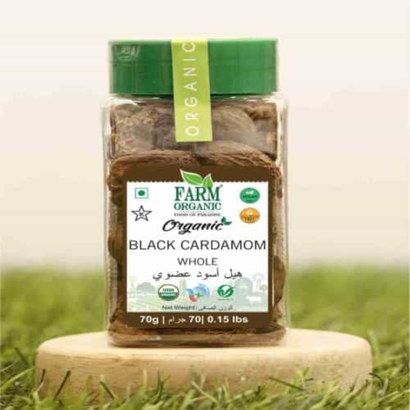 Farm Organic Black Cardamom Whole, 70g