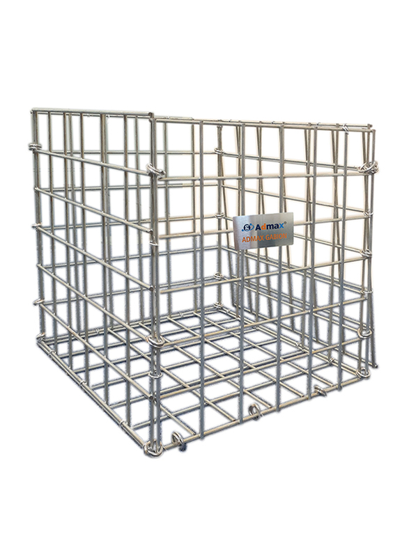 Admax Galvanized Steel Welded Gabions Basket, 445 x 446 x 445mm, Beige