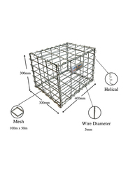 Admax Galvanized Steel Welded Gabion Basket, 400 x 300 x 300mm, Silver