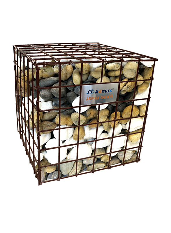 Admax Galvanized Steel Welded Gabion Basket, 320 x 325 x 320mm, Brown