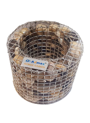 Admax Mini Decorative Gabion Basket with Shiny Pebbles, 125 x 170 x 170mm, Silver