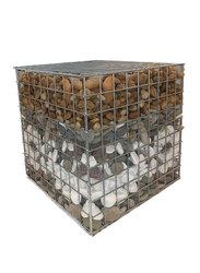 Admax Galvanized Steel Welded Gabions Basket with Outdoor Spiral, 480 x 485 x 480, Beige