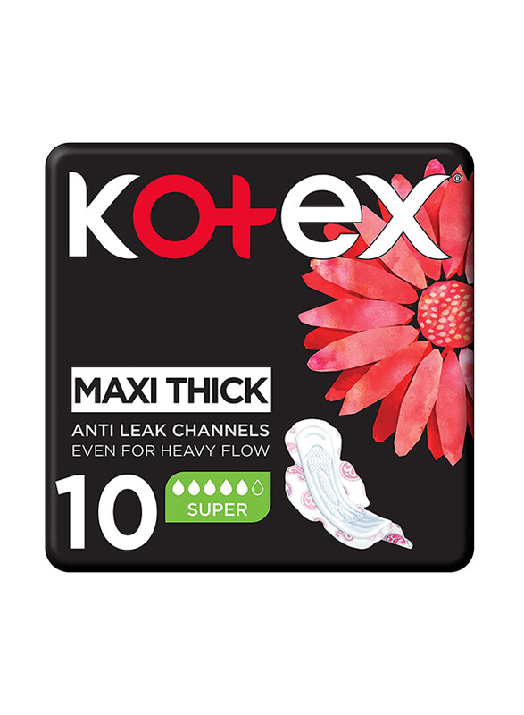 

Kotex Maxi Pads Super with Wings Sanitary Pads, 10 Pads