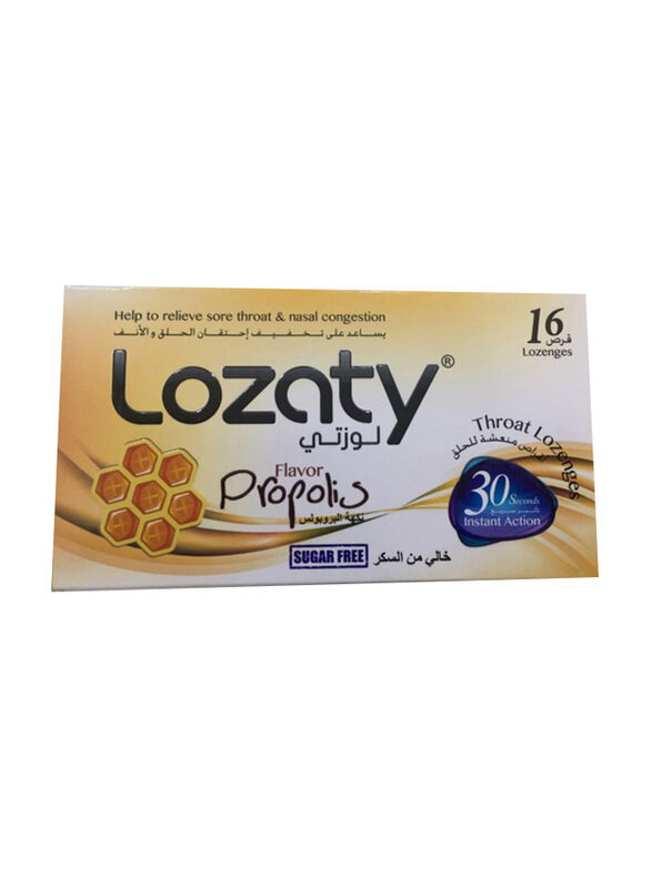 

Lozaty Propolis Flavour Sore Throat Lozenges, 16 Lozenges