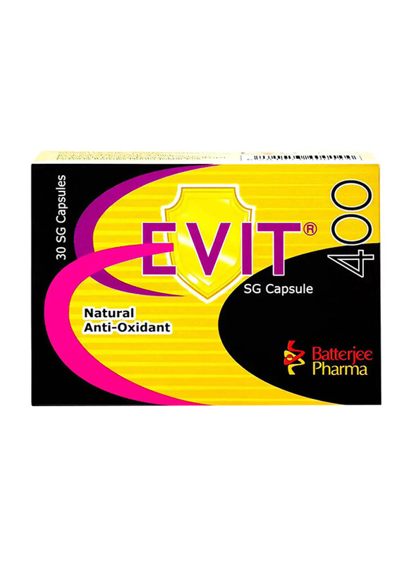 

Batterjee Pharma Evit Natural Anti-Oxidant, 400mg, 30 Capsules