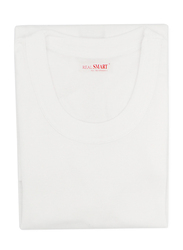 Real Smart 3-Piece Short Sleeve Round Neck Undershirt T-Shirt Set for Men, 4XL, White
