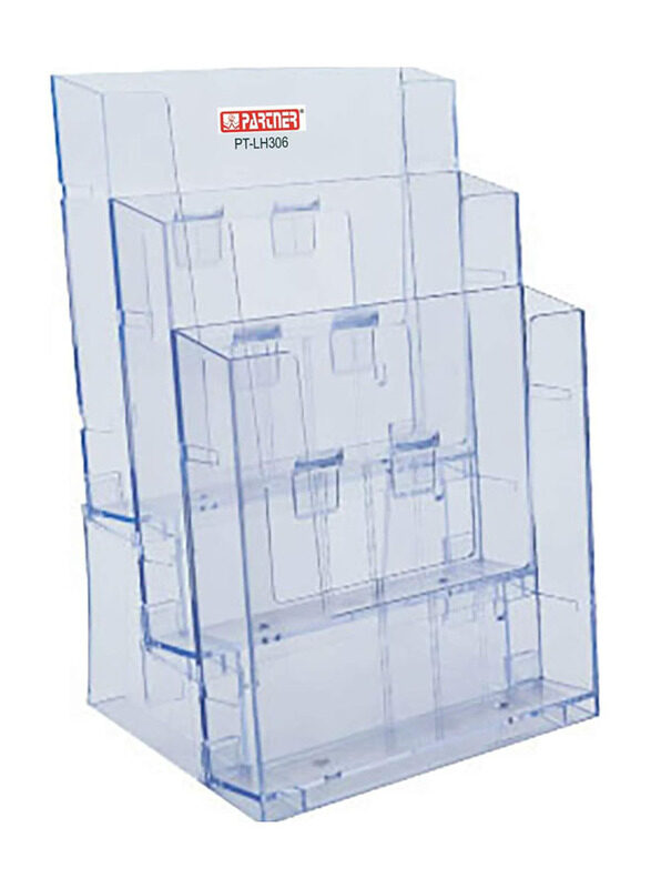 

Partner 2-Tier Acrylic Brochure Holder, Transparent