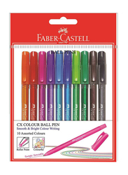 Faber-Castell 10-Piece Cx Rollerball Pen Set, 0.7mm, Multicolour