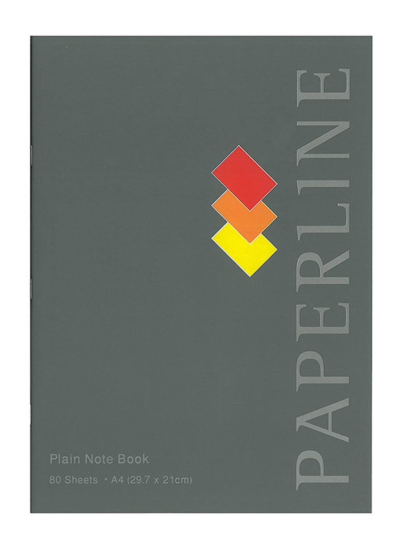 Paperline Plain Notebook, 80 Sheets, Grey