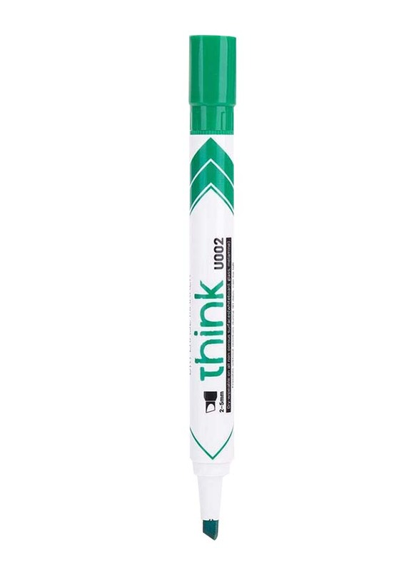 Deli 10 Pieces Think Chisel Tip Dry Erase Markers, EU00250, Green