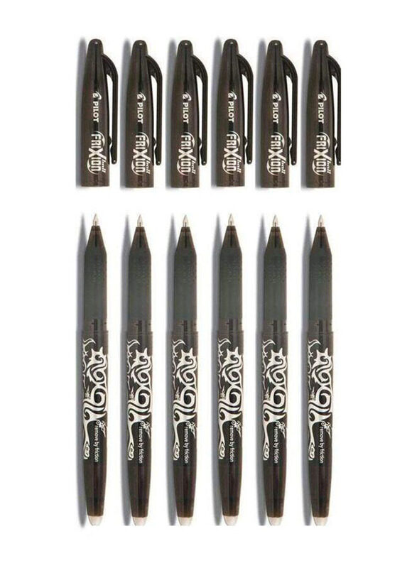 

Pilot 6-Piece Frixion Rollerball Erasable Pen Set, 0.7mm, Black