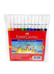 Faber-Castell Fibre-Tip Colour Markers, 12-Piece, Multicolour