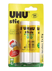 UHU Glue Stick, 2 x 21gm, Yellow
