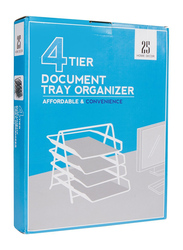 Home Decor 4-Letter Tray Office Desk Organizer, Black
