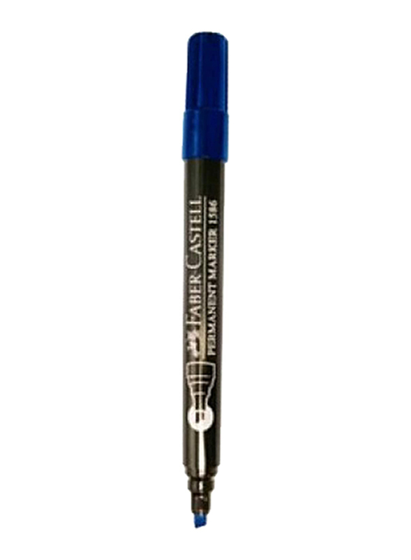 Faber-Castell Chisel Tip Permanent Marker, 1586, Blue