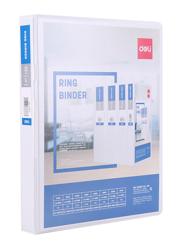 

Deli A4 White View Ring Binder, White
