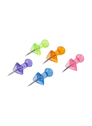 Deli Transparent Coloured Push Pin, 100-Piece, E0030, Multicolor